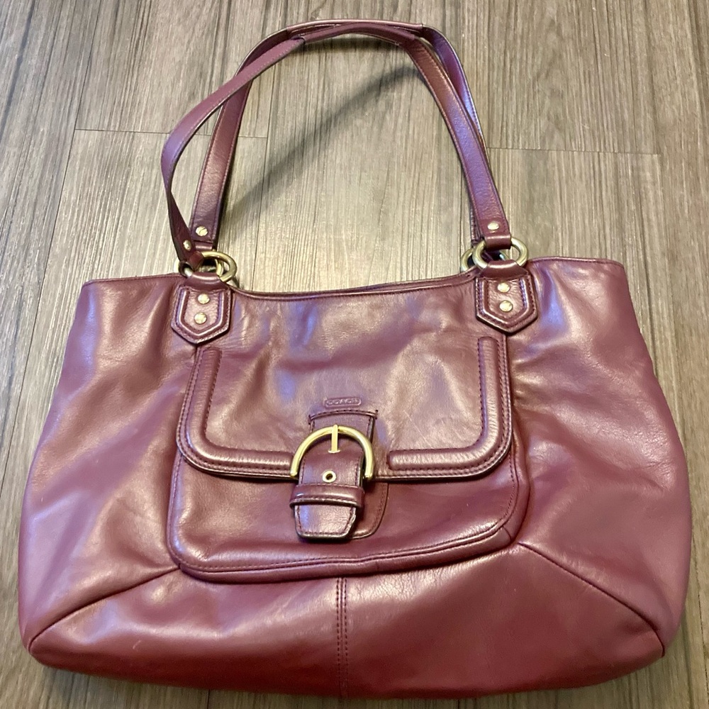 Burgundy Coach bag minimal signs of wear
